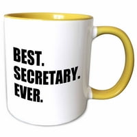 3Drose най -добър секретар някога, забавен подарък за талантливи секретари, черен текст - два тона жълта чаша, 11 -унция