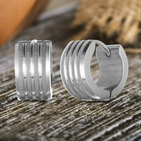 Подсилващи Оребрени дизайнерски обеци от неръждаема стомана За Мъже