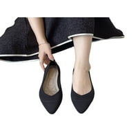 Daeful дами плоски обувки Оценени пръсти плоски плета горна рокля обувка ходеща мрежа ежедневно приплъзване на помпи черно 4.5