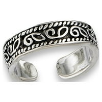 Midi Tibetan Bali. Стерлинг сребърно окислено детайлно пръстен на пръстена Бижута Женски унисекс