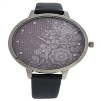 CRR LA ROMANCE - Сребърна сива кожена каишка часовник от Шарлот Рафаели за жени - гледайте