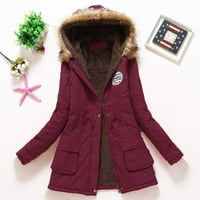 Riforla Женски топло удебелено уплътнено гадно топло модерно зимна модна облицована качулка снежно палто яке за изстрелване на