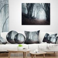 Дизайнарт загадъчна приказка мъгливо Дърво - пейзажна фотография хвърли възглавница-12х20