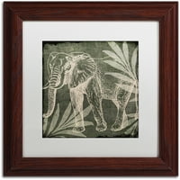 Търговска марка изобразително изкуство слон 1 платно изкуство по цвят Пекарна бял мат, дървена рамка