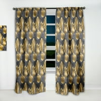 Дизайнарт' палмови златни листа трети ' модерен панел за завеси от средата на века