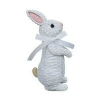 Великденски зайче фигурка смола Ратан тъкана заек статуя изкуство занаяти Декорация фестивал Нова година парти декор