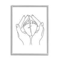 Ступел Начало Гé Кор индустрии ръце, държащи бебешки крака минимална линия чертеж, 30, проектиран от Джей Джей дизайн Хаус ООД