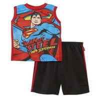 Комикси малки момчета супермен човек от стоманен резервоар Top & Athletic Shorts 6