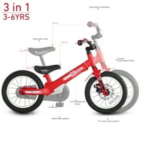 Smartrike Xtend 3-инчов детски велосипед, баланс на велосипед за педали 3 години+, червено