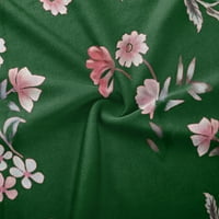 Bazyrey Womens V-образно деколте върхове женски късо ръкав флорална блуза лятна туника ризи зелени l