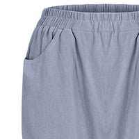 Jtckarpu ежедневни панталони памучни панталони Панталони Жени с джобове Небрежни еластични панталони за талия