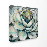 Ступел индустрии цвете цъфтят неутрално бяло синьо венчелистче живопис платно стена изкуство, 24, от Жанет прешлени