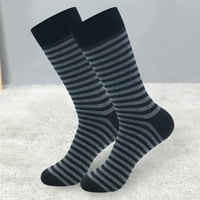 Чифт чорапи от средни телета райе удебелени нехлъзнени удобни еластични студени устойчиви памук есен зими мъже бизнес чорапи за