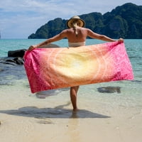 Аркрайт Мандала плажна кърпа, огромна кърпа за микрофибър, розово