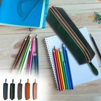 Чанта за молив за молив, имитация на кожена чанта за калъф за молив с торбичка с молив с чистене на химикалки преносима многофункционална