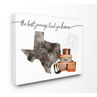 Ступел Начало декор колекция Тексас членка най - добрите пътувания ви водят у дома мода обувки и багаж илюстрация платно стена