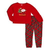 Момичета Коледа & празник Дълъг ръкав Топ и джогинг пижама комплект, размери 4-и плюс