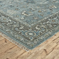 Олден традиционен персийски килим, дим синьо въглен, 7 фута-9 инча 9 фута-9 инча килим площ