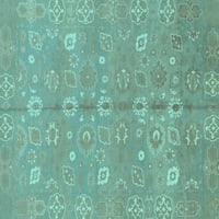 Ahgly Company вътрешен правоъгълник ориенталски светлосини традиционни килими, 2 '4'