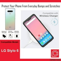 Капсулен калъф Съвместим с LG Stylo [защита тънък тънък дизайн двоен слой черен калъф] за LG Stylo LMQ Всички телефонни превозвачи