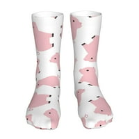 Розови свински чорапи за жени мъже новост цветни чорапи на екипажа небрежни смешни рокли чорапи подаръци за нея за нея