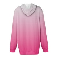 Небрежният моден моден печат на Feternalwomen с дълъг ръкав с теглене на пуловери Топ блуза