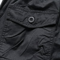 Мъжки панталони за диви товари Небрежни множество джобове, устойчиви на бръчки панталони Разхлабени леки еластични еластични талии