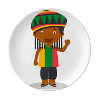 Черна Ямайка анимационна чиния декоративен порцеланов салвър за хранене ястие за вечеря
