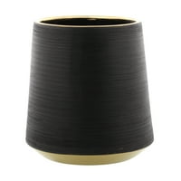 Космолинг от Cosmopolitan 8 оребрена черна порцеланова ваза със златни акценти
