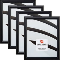 Крейг рамки Булноза съвременна черна композитна рамка за картина, комплект от 4