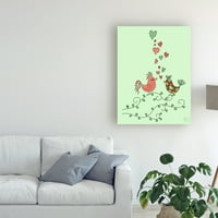 Изобразително изкуство 'любов птици Целувки' платно изкуство от фънки фънки