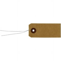 Artemio Kraft Tags W Wire 50 Pkg-Brown 1.5 x3.5