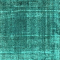 Ahgly Company Indoor Square Oriental Turquoise Blue Industrial Area Rugs, 4 'квадрат