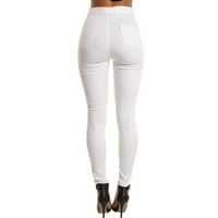SHPWFBE дънки за жени панталони за женски деним кльощави панталони с молив тънки дълги панталони