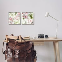 Цъфтящи роза Буш флорална природа ботанически & флорални графични изкуства бяла рамка изкуство печат стена изкуство, набор от