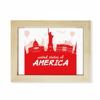 Червен контур Landmark America USA Desktop Photo Frame Picture Art Decoration Painting