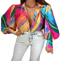 Капрези дами ревера ризи на шията ежедневен възел подгъва летни тийнейджъри бизнес туника риза плисирани върхове
