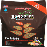 Баба Люси Чистообразуване без зърно заек лиофилизирана храна за кучета, 3-Фунт чанта