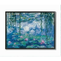Ступел индустрии класически водни лилии Живопис Моне езерце подробно рамкирани стена изкуство дизайн от Клод Моне, 16 20