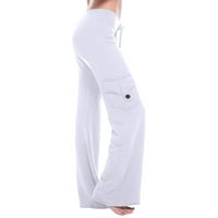 Жени йога панталони с джобове тренировка на изход от разтегателни талии за талия джоб йога фитнес панталони