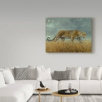 Марка изобразително изкуство 'Леопард ходене' платно изкуство от Харо Маас