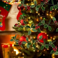 Червено ягодово коледно гирлянди гъвкав изкуствен горски гирлянд за зимата Коледа Нова година празничен декор