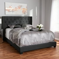 Baxton Studio Brady Modern and Contemporary Argoal Grey Fabric Tpellessed Queen Size Bed