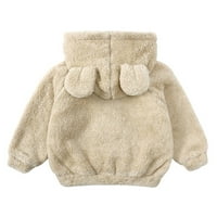 Rovga Toddler Kids Girls Boys Full Zip Up Hooded Jacket Coat Bear Ухо с дълъг ръкав дебел връх с снежен костюм коледни декор декор