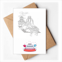 Dao China Cattle Lao tzu Честит рожден ден поздравителни картички пликове празно