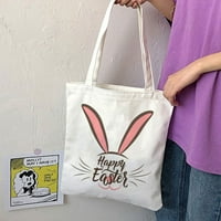 SHLDYBC Великденски декорации, Великденски чанти за зайче за деца, Платно памук Персонализирана бонбона за заек, разчистен подаръци