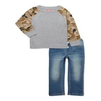 Вранглер малко момче Дълъг ръкав риза и панталон комплект, размери 2Т-5т
