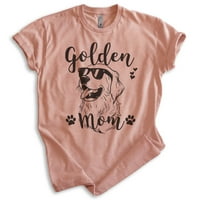 Златна тениска на мама, унизирана женска риза, собственик на златен ретривър, най-добър подарък за куче мама, залез на Хедър,