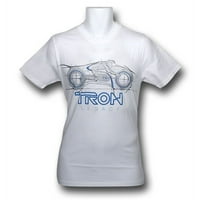 Tron Legacy Wireframe Light Cycle Единична тениска-мъжете на малките