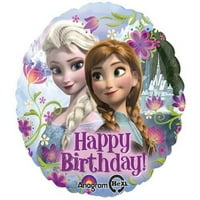 Замразен честит балон за рожден ден с принцеса на Анна Елза 17 Mylar Foil Balloon